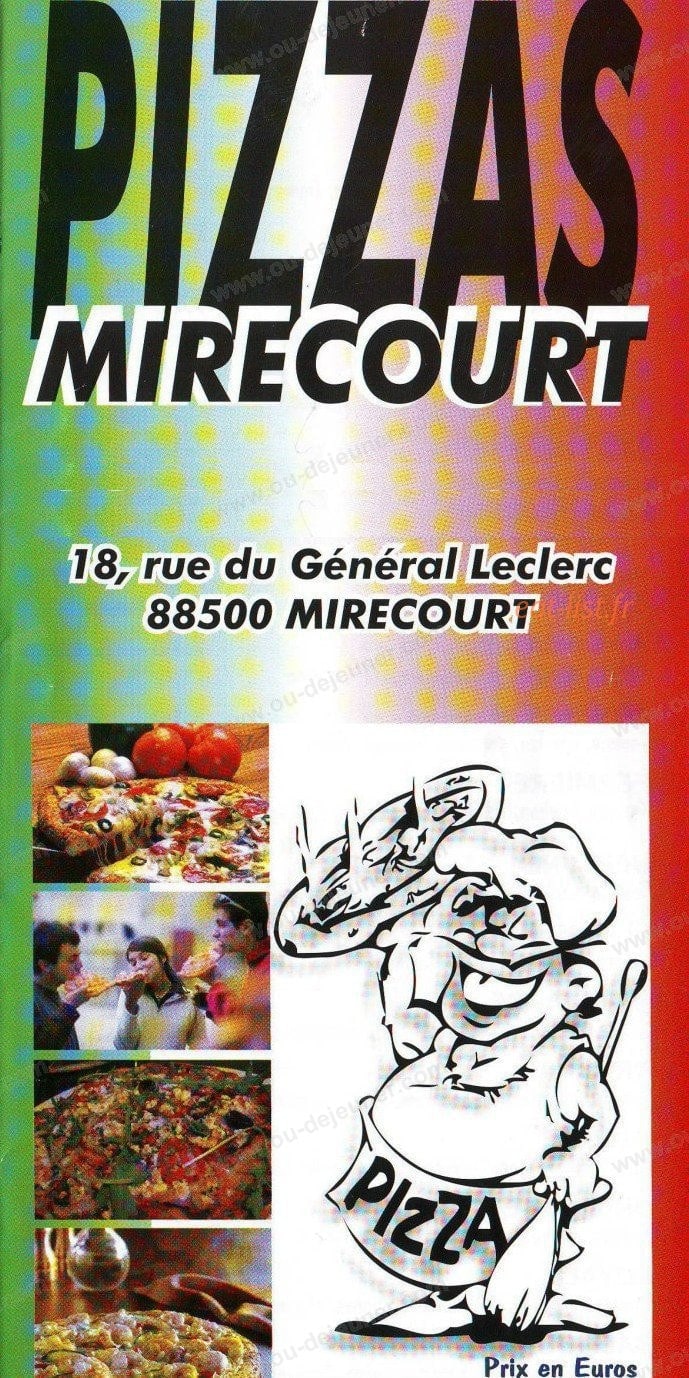 Pizza Mirecourt — carte page 1