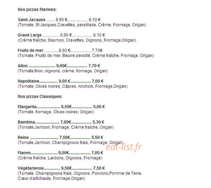 Au Flambadou — carte page 1