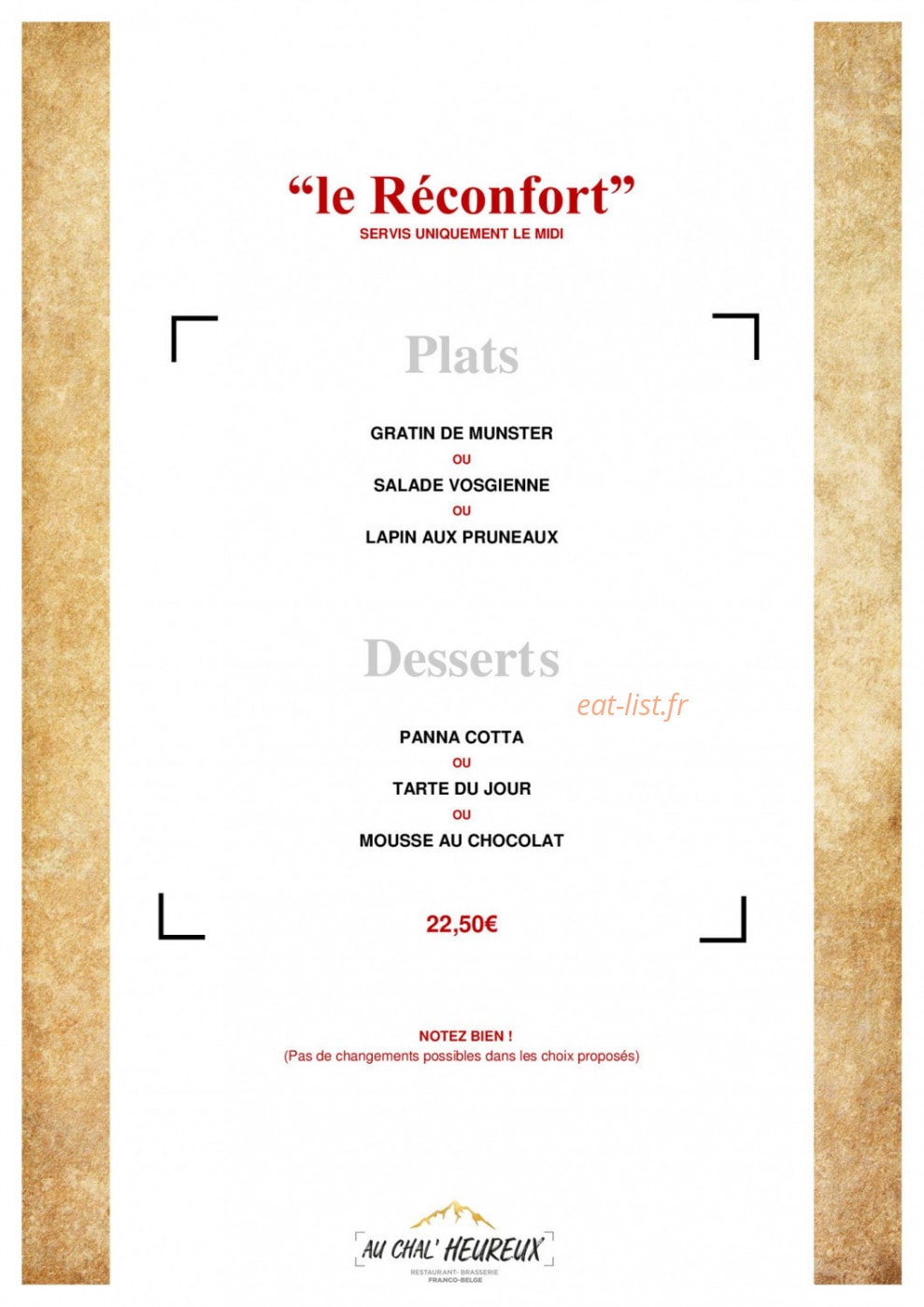 Au Chal'Heureux — carte page 5