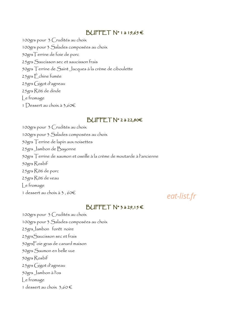 Restaurant  Traiteur les 2 frères — carte page 16