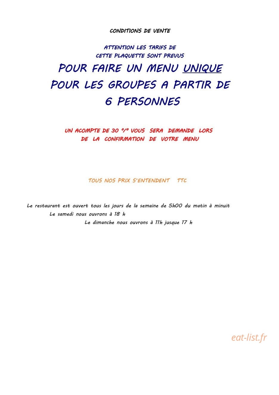 Restaurant  Traiteur les 2 frères — carte page 17