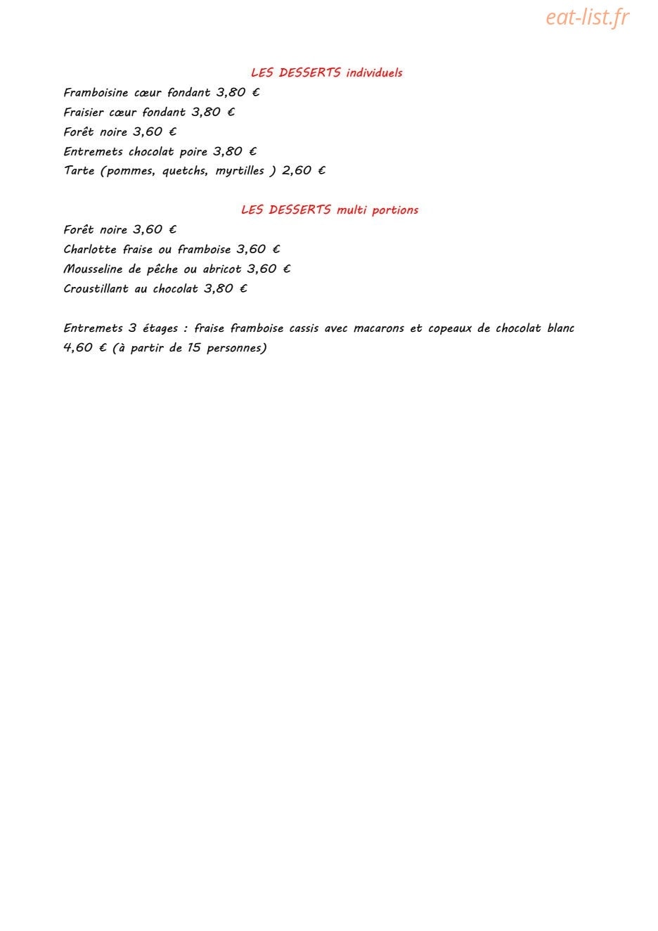 Restaurant  Traiteur les 2 frères — carte page 3