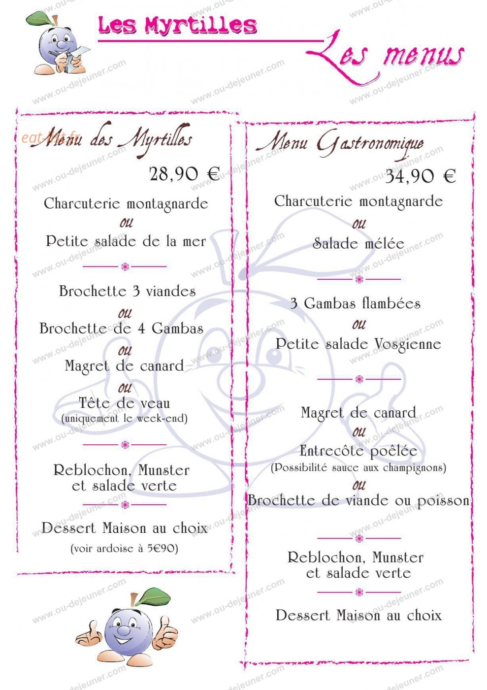 Les Myrtilles — carte page 3