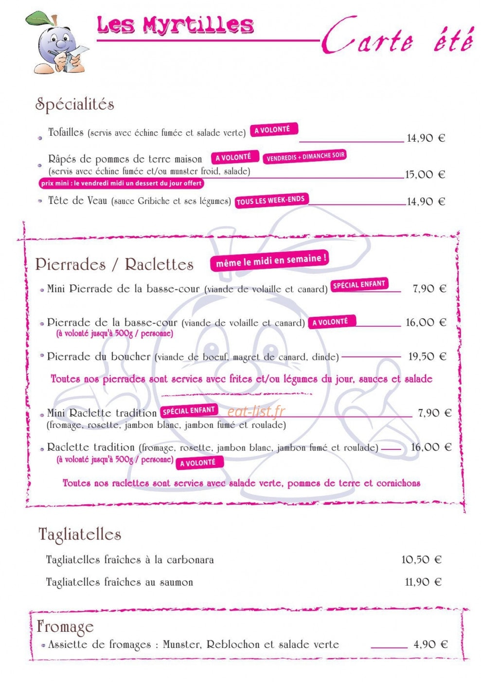 Les Myrtilles — carte page 4