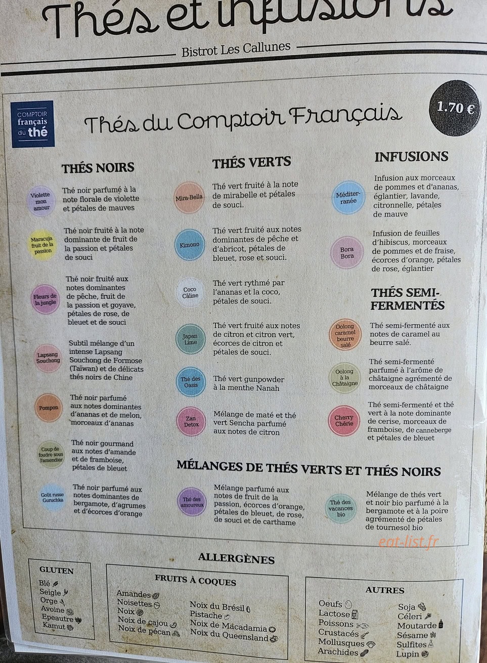 Bistrot Des Callunes — carte page 2