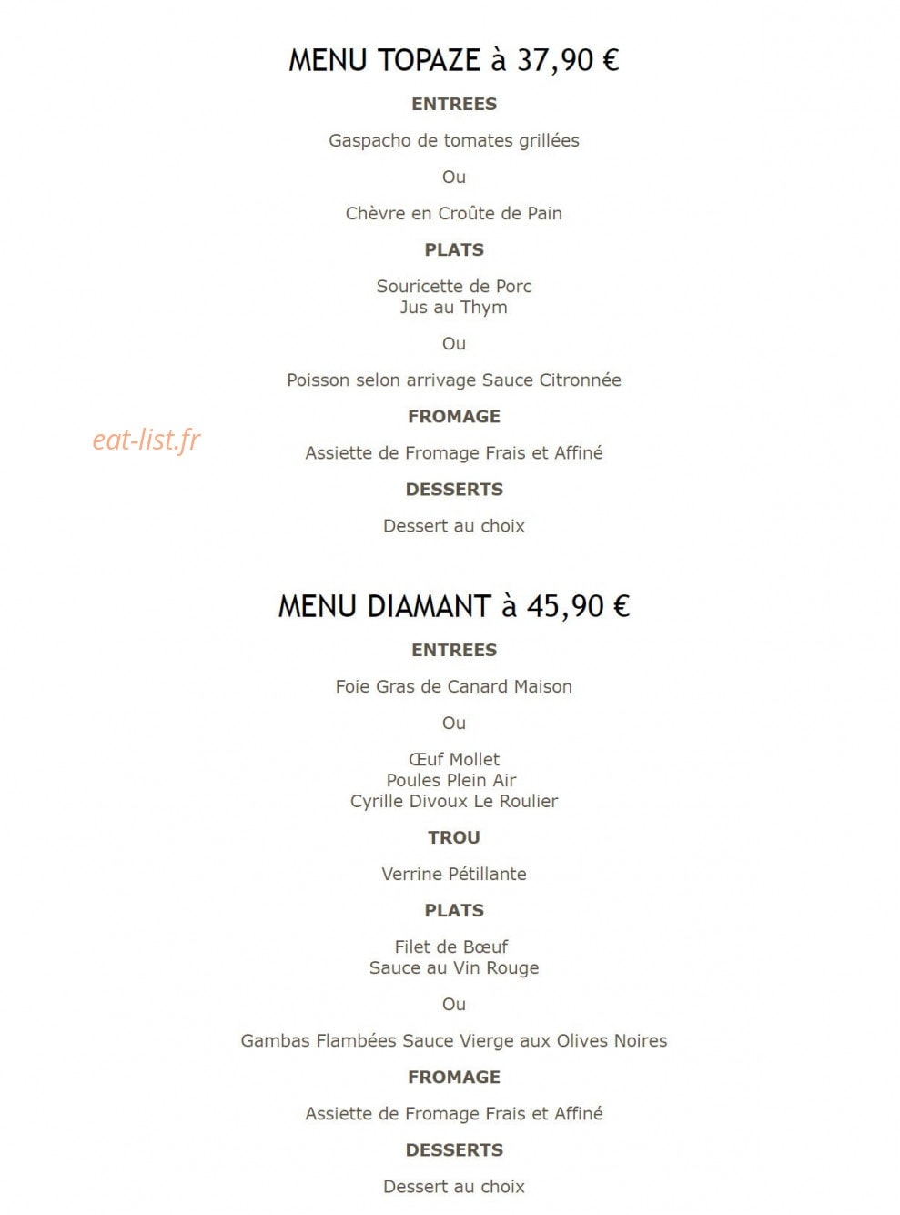 Hôtel Restaurant L'Ecrin — carte page 3