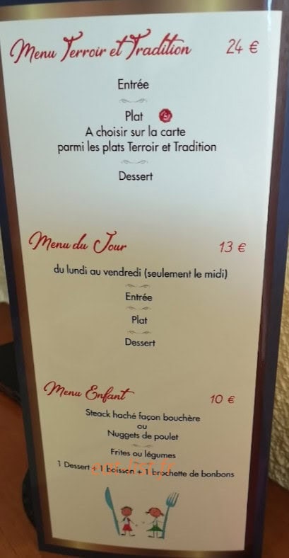 À la Ducasse — carte page 1