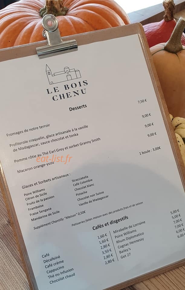 Restaurant Le Bois Chenu — carte page 4