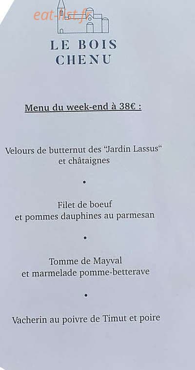 Restaurant Le Bois Chenu — carte page 2