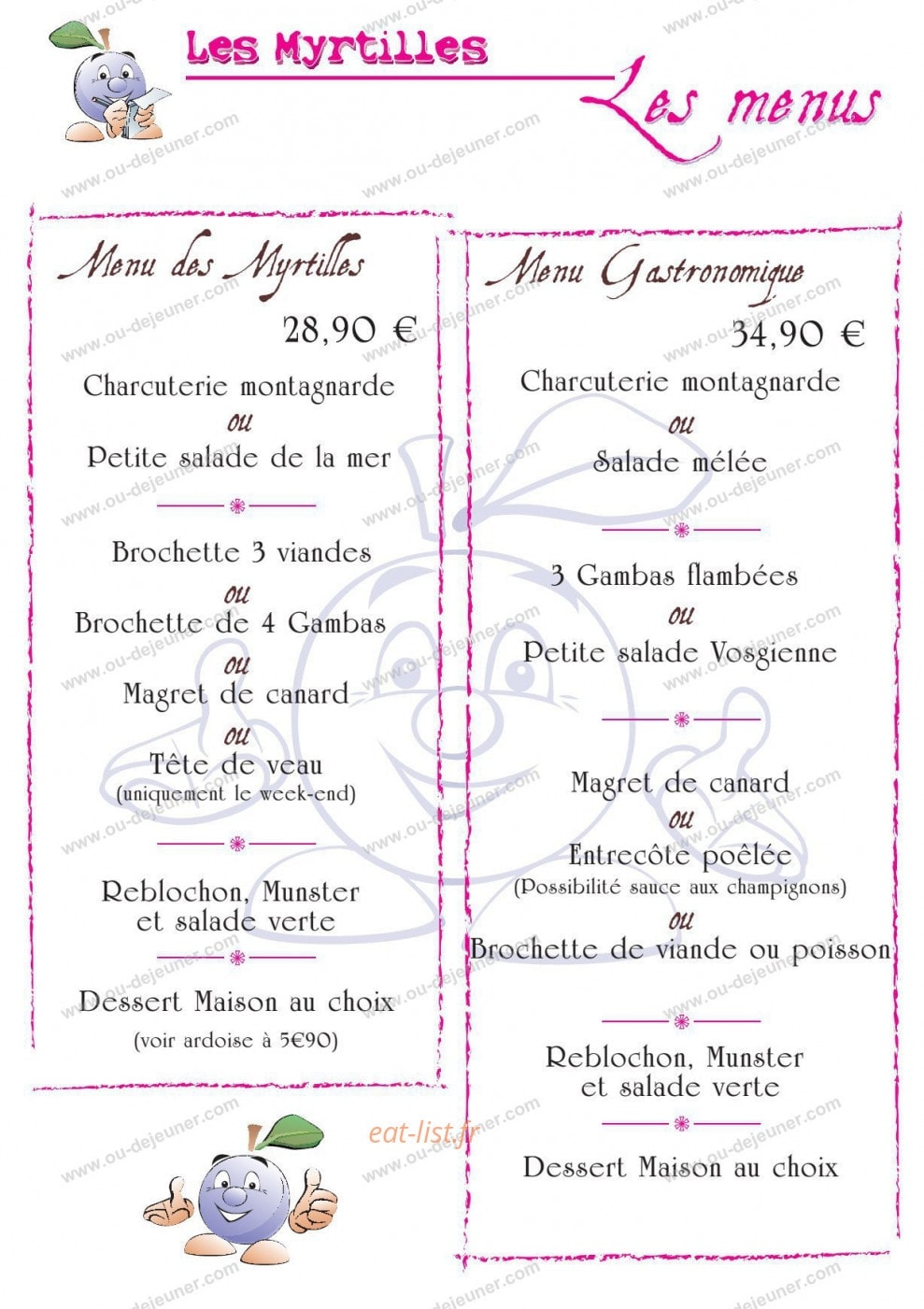 La Petite Myrtille — carte page 3