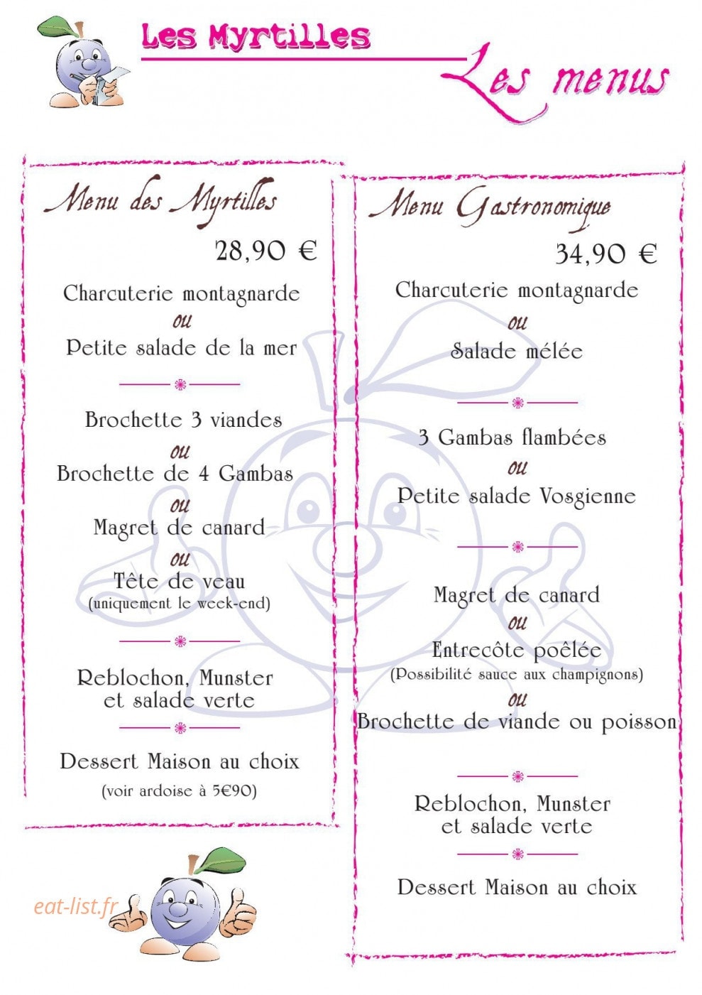 La Petite Myrtille — carte page 7