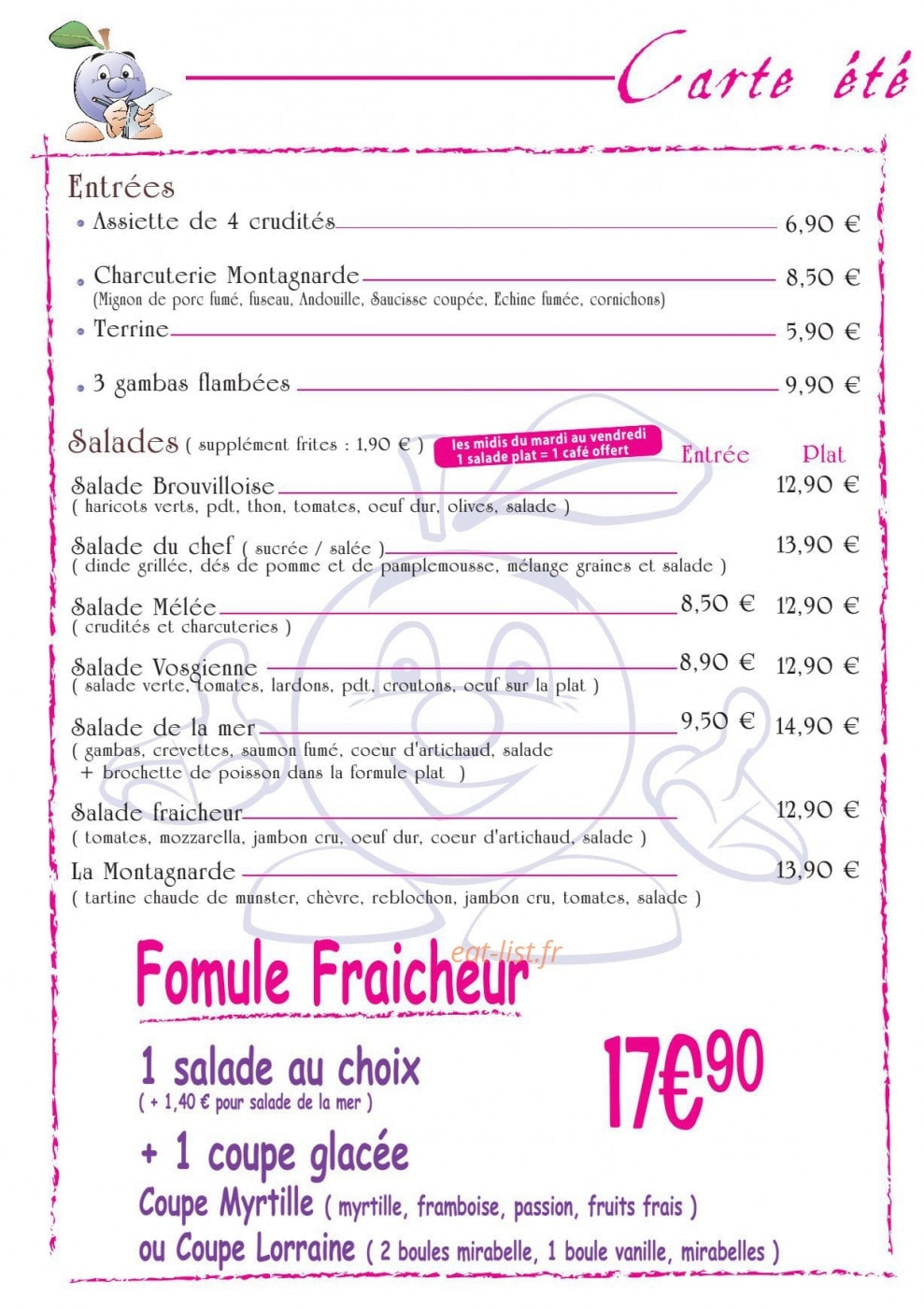 La Petite Myrtille — carte page 2