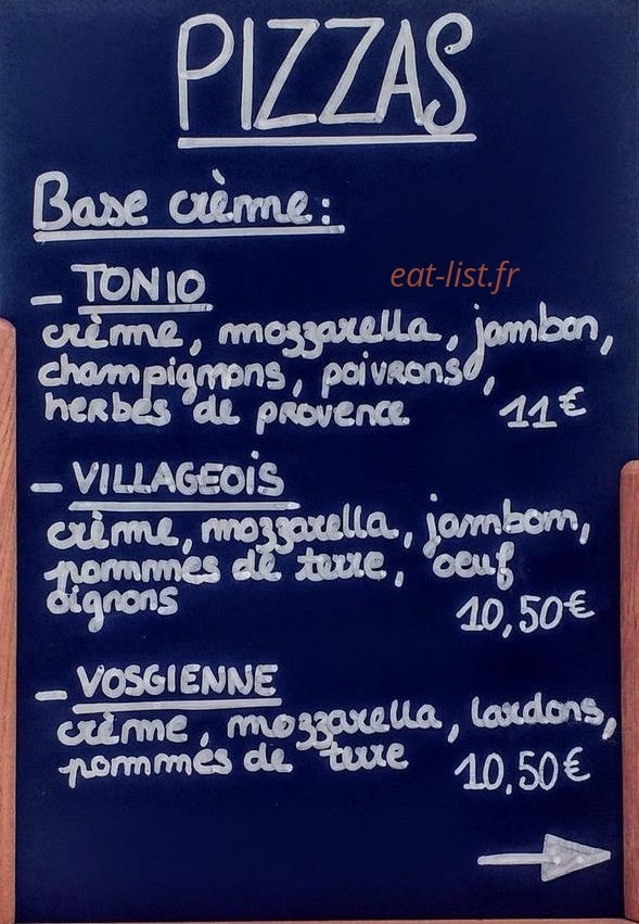 Bar le Villageois — carte page 1