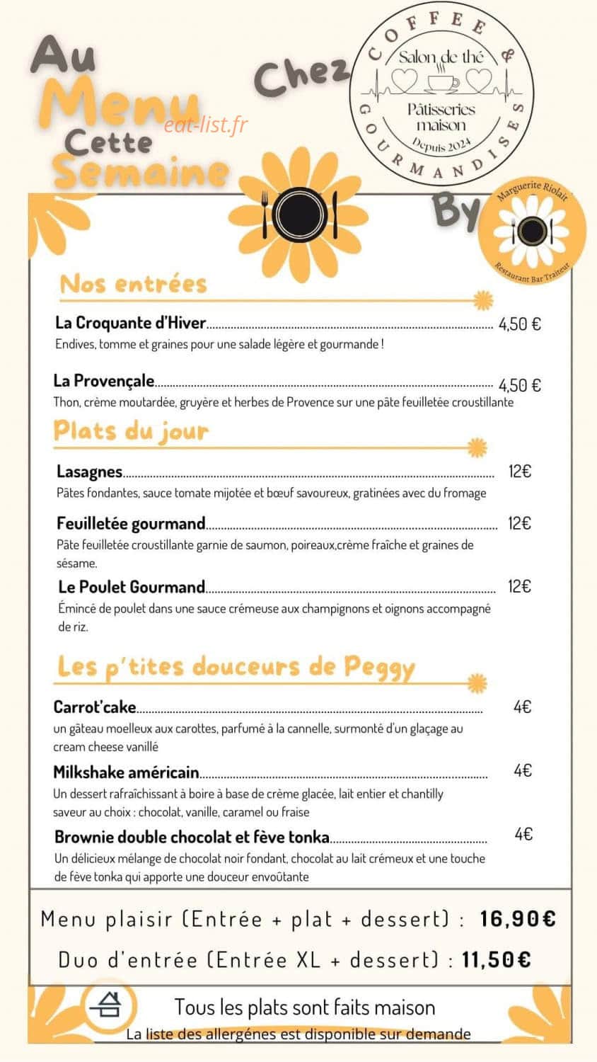Coffee et Gourmandises — carte page 1