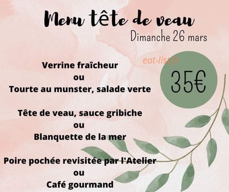 L'Atelier du Verger — carte page 1
