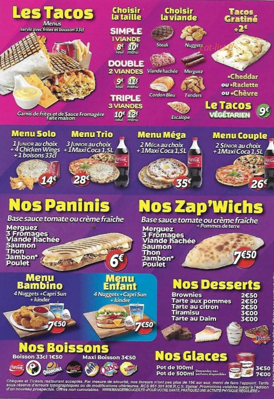Pronto Pizza — carte page 3