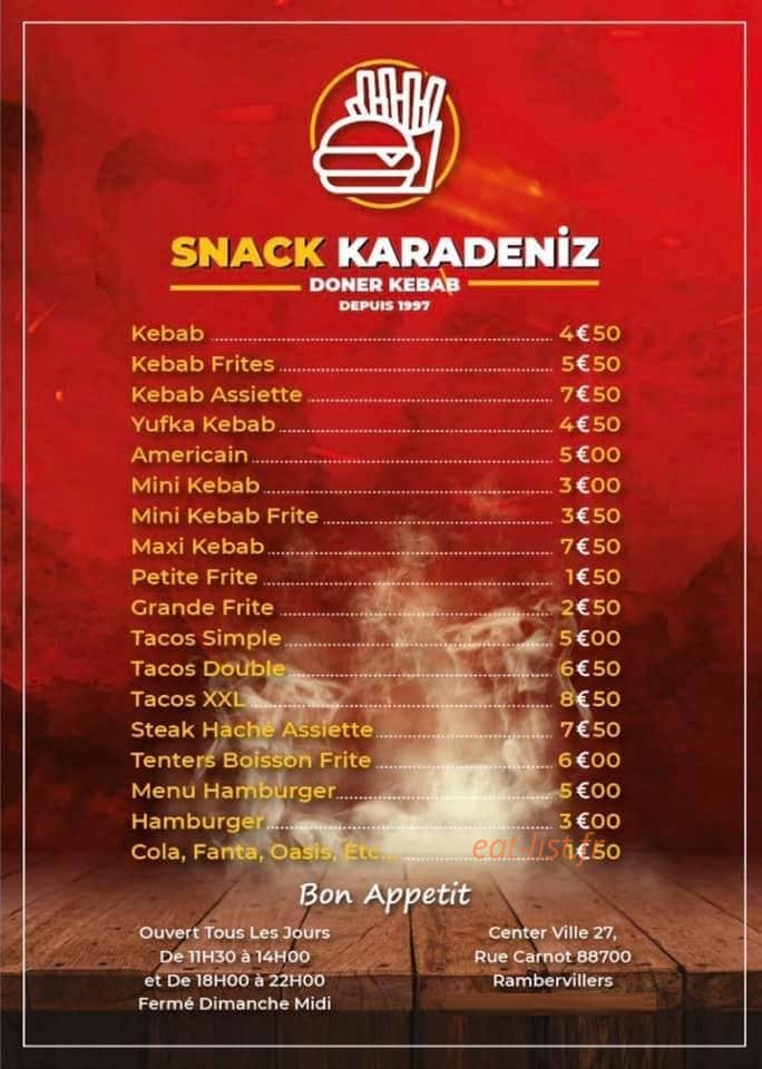 Snack Karadeniz — carte page 5