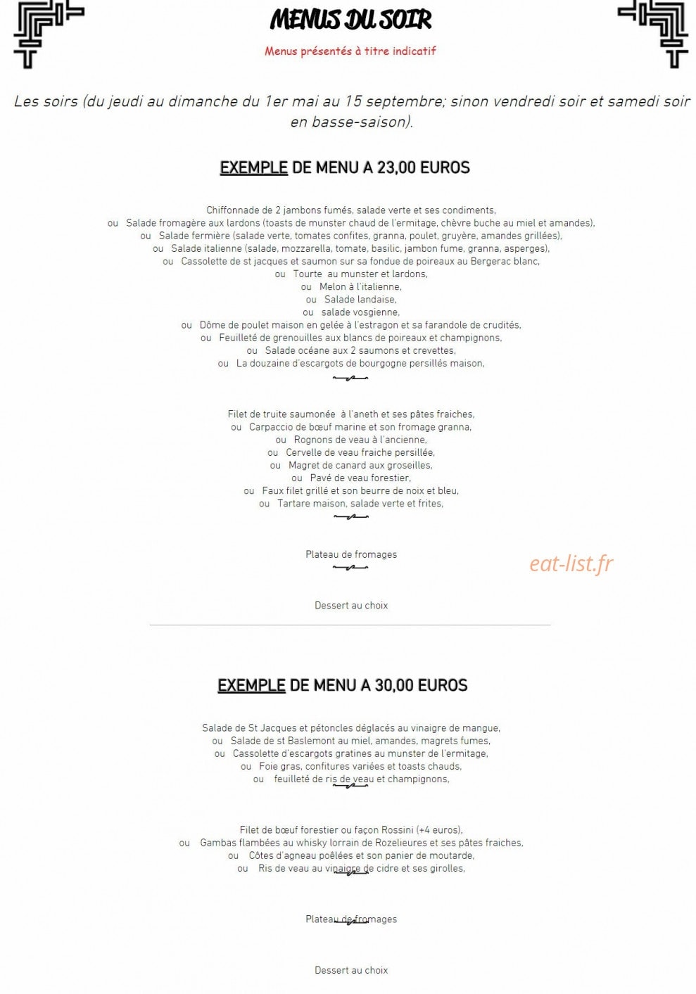 Chez Claudine — carte page 3