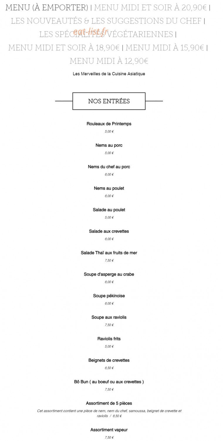 Chez Danh — carte page 1