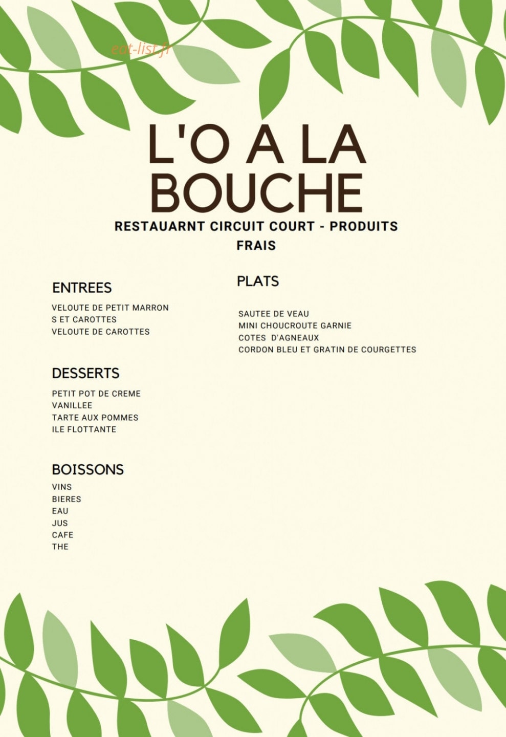 L'O à la bouche — carte page 1