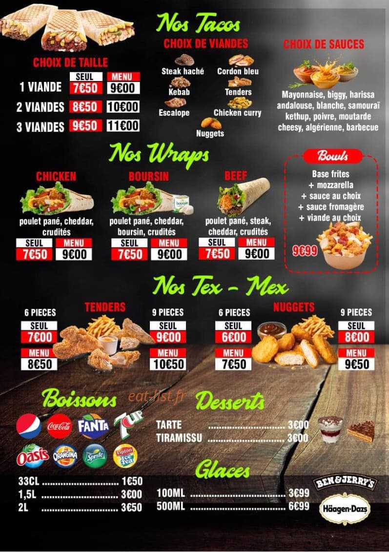 SOS Pizza — carte page 4