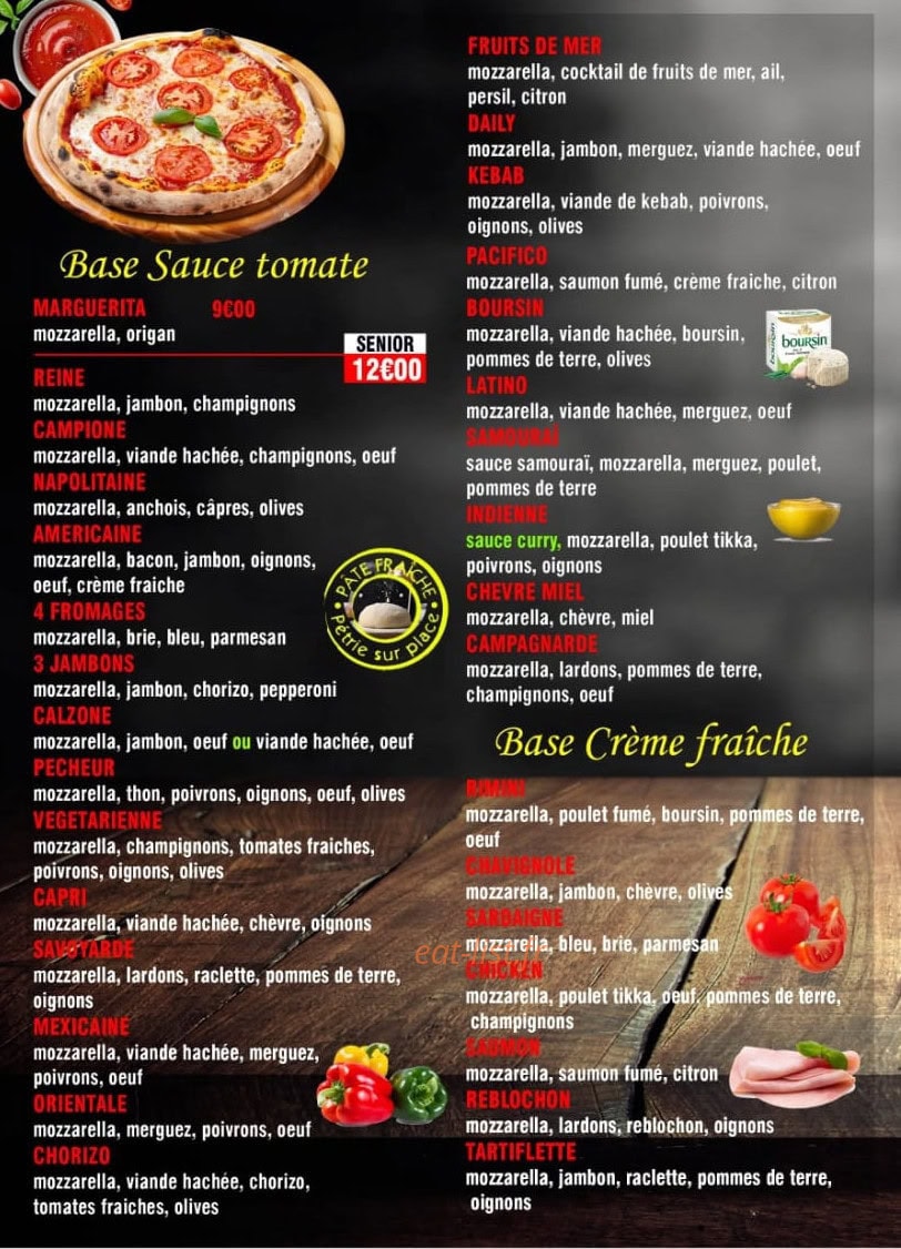 SOS Pizza — carte page 2