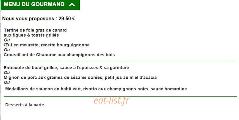 Au Grand Gousier — carte page 2