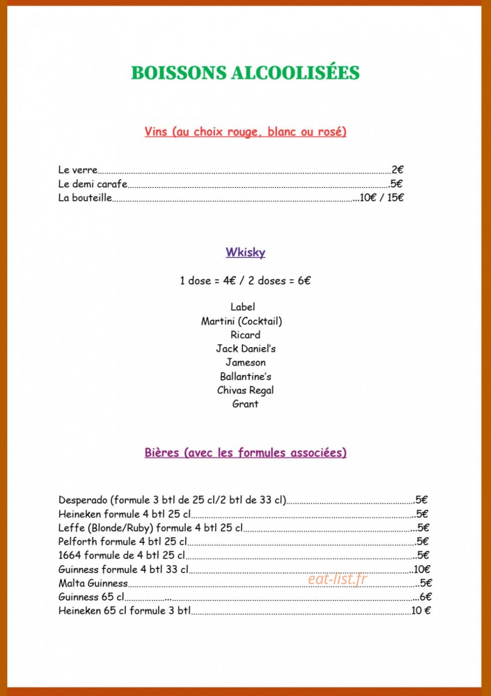 Aux Délices du Cacao — carte page 3