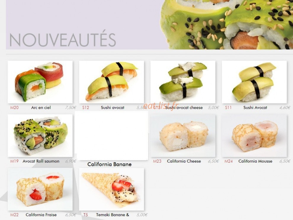 Ayako Sushi — carte page 1