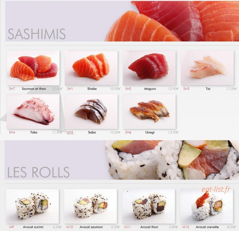 Ayako Sushi — carte page 2