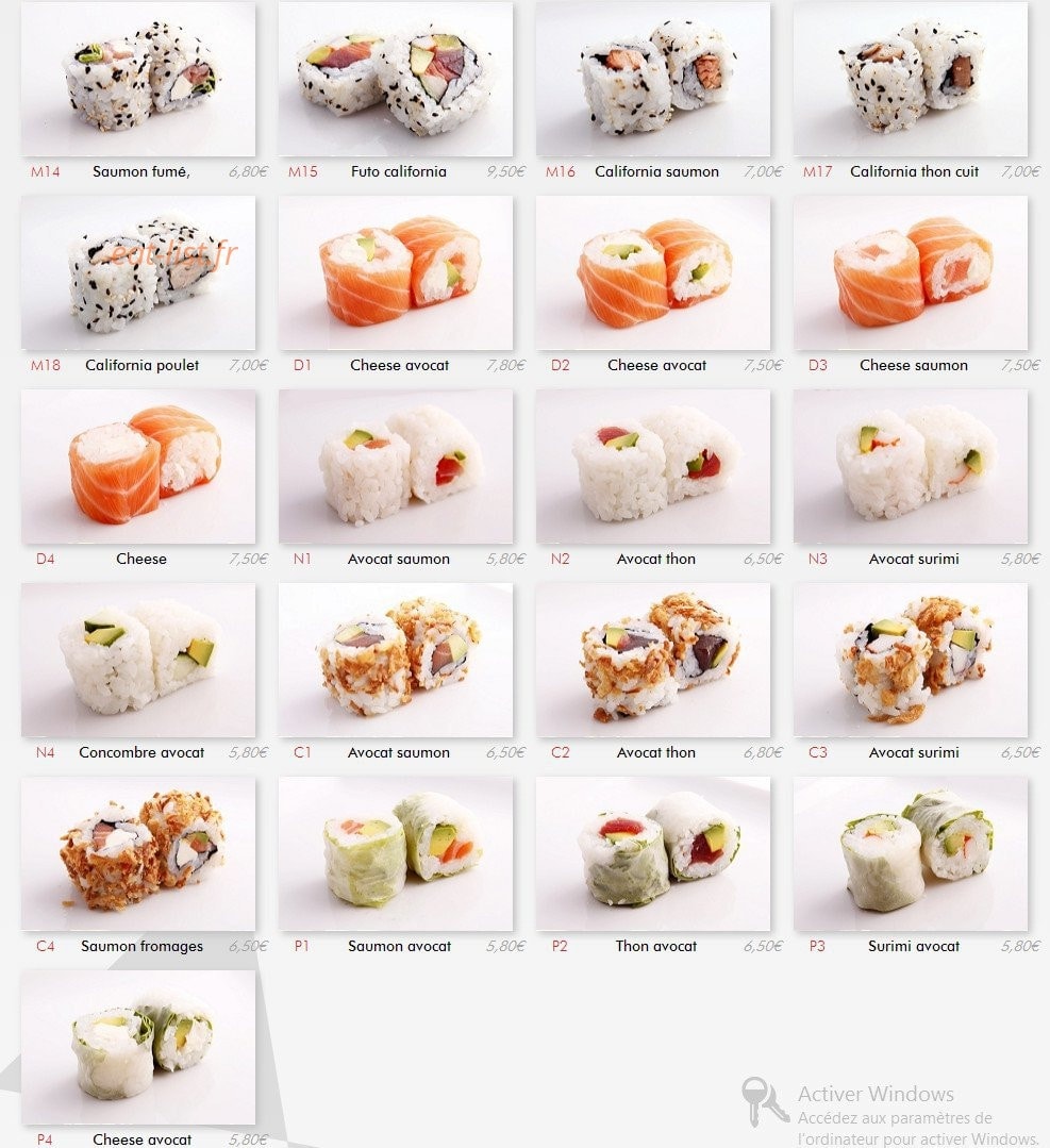 Ayako Sushi — carte page 3