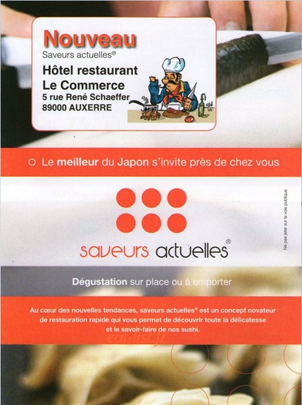 Hôtel Restaurant Le Commerce — carte page 1