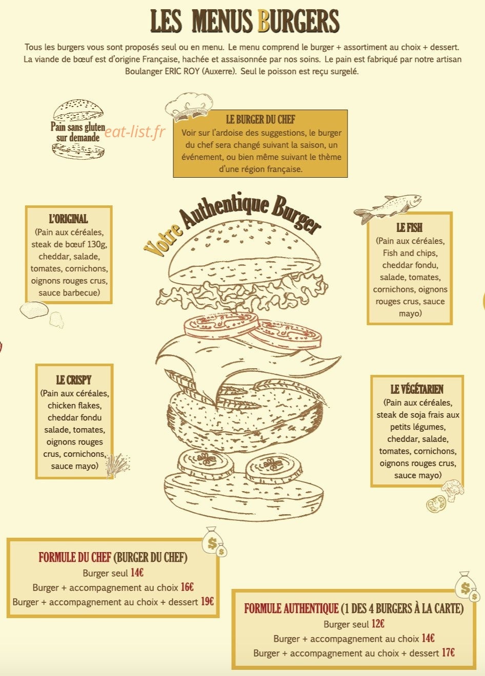 L'Authentique Burger — carte page 2