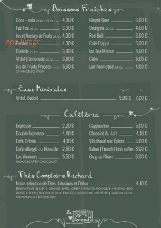 La Véranda — carte page 3