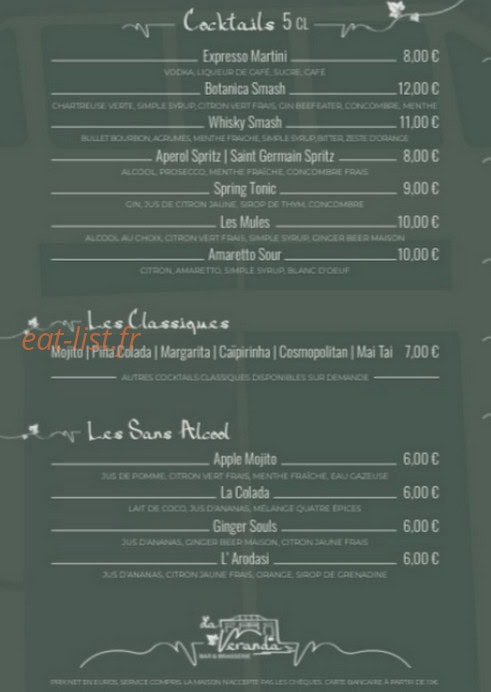 La Véranda — carte page 5