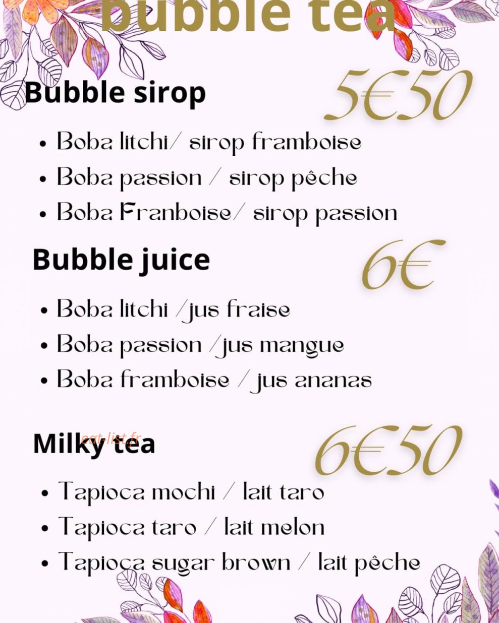 Le benny — carte page 1