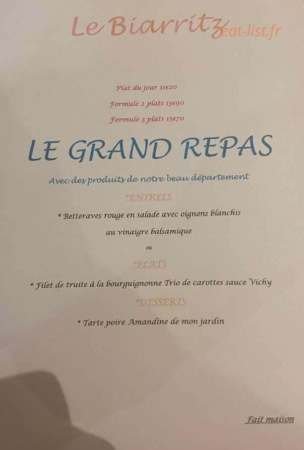 Le Biarritz — carte page 1