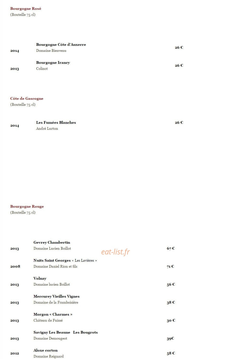 Le Bourgogne — carte page 8