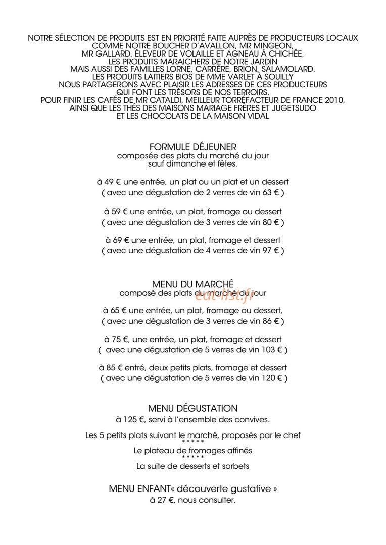 Le Jardin Gourmand — carte page 1