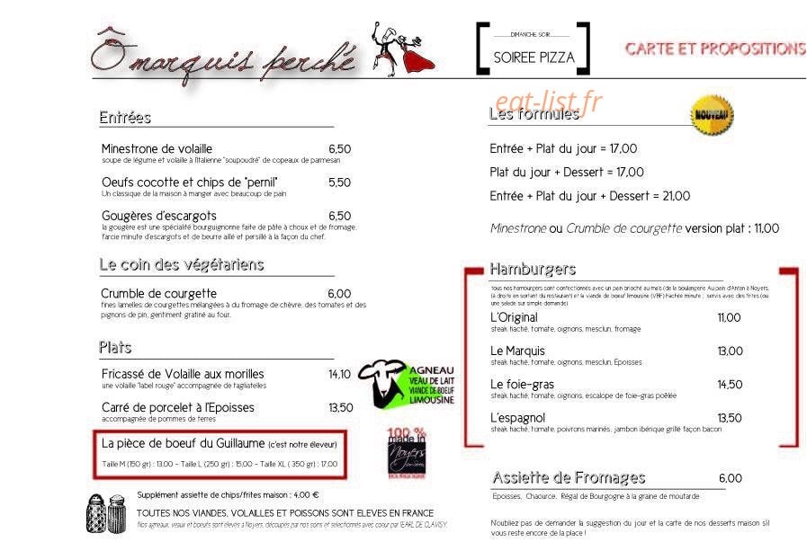 Le Marquis — carte page 4