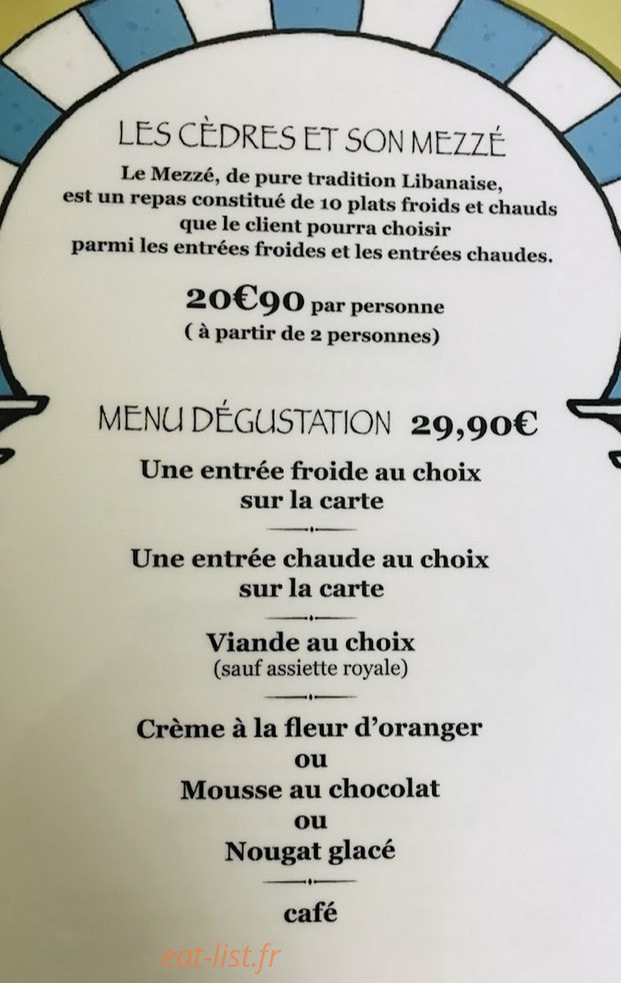 Les Cèdres — carte page 1