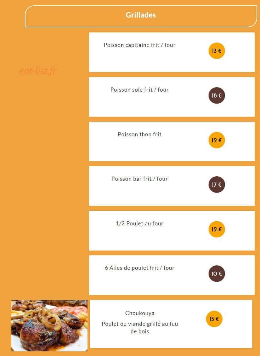 Saveurs ivoiriennes — carte page 3
