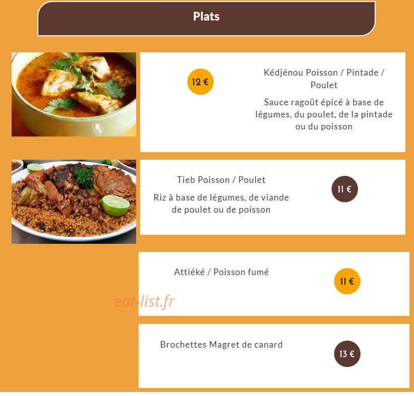 Saveurs ivoiriennes — carte page 4