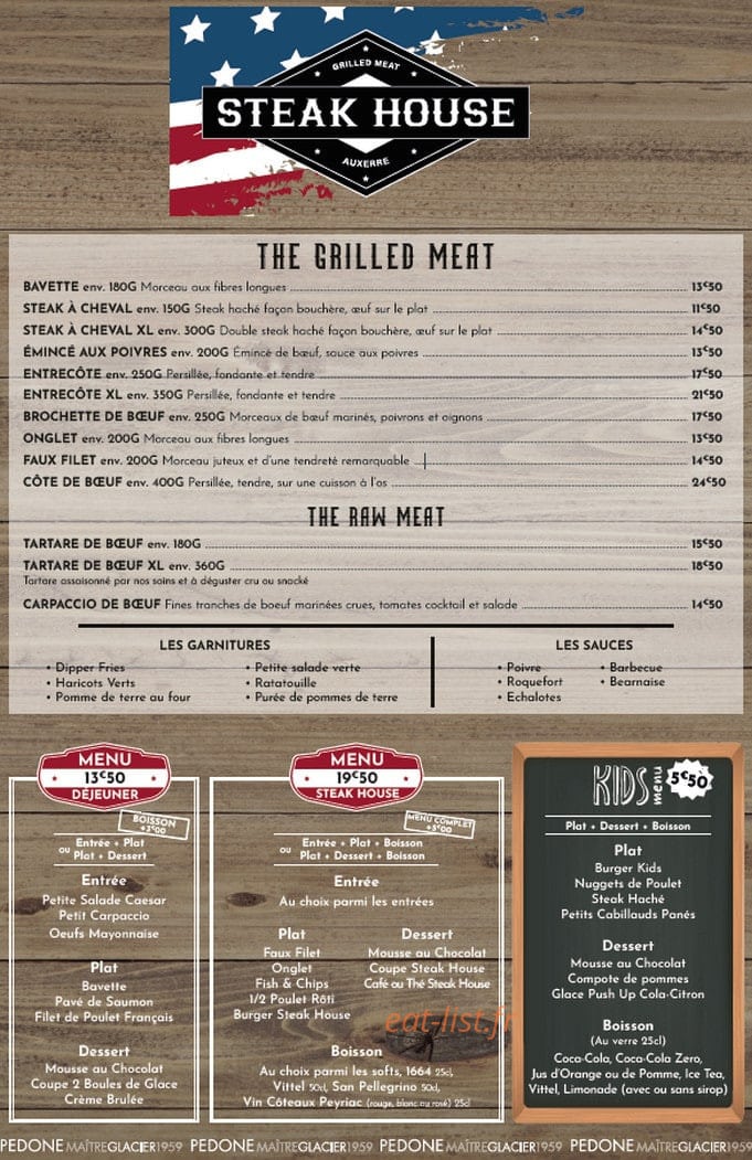 Steak House — carte page 2
