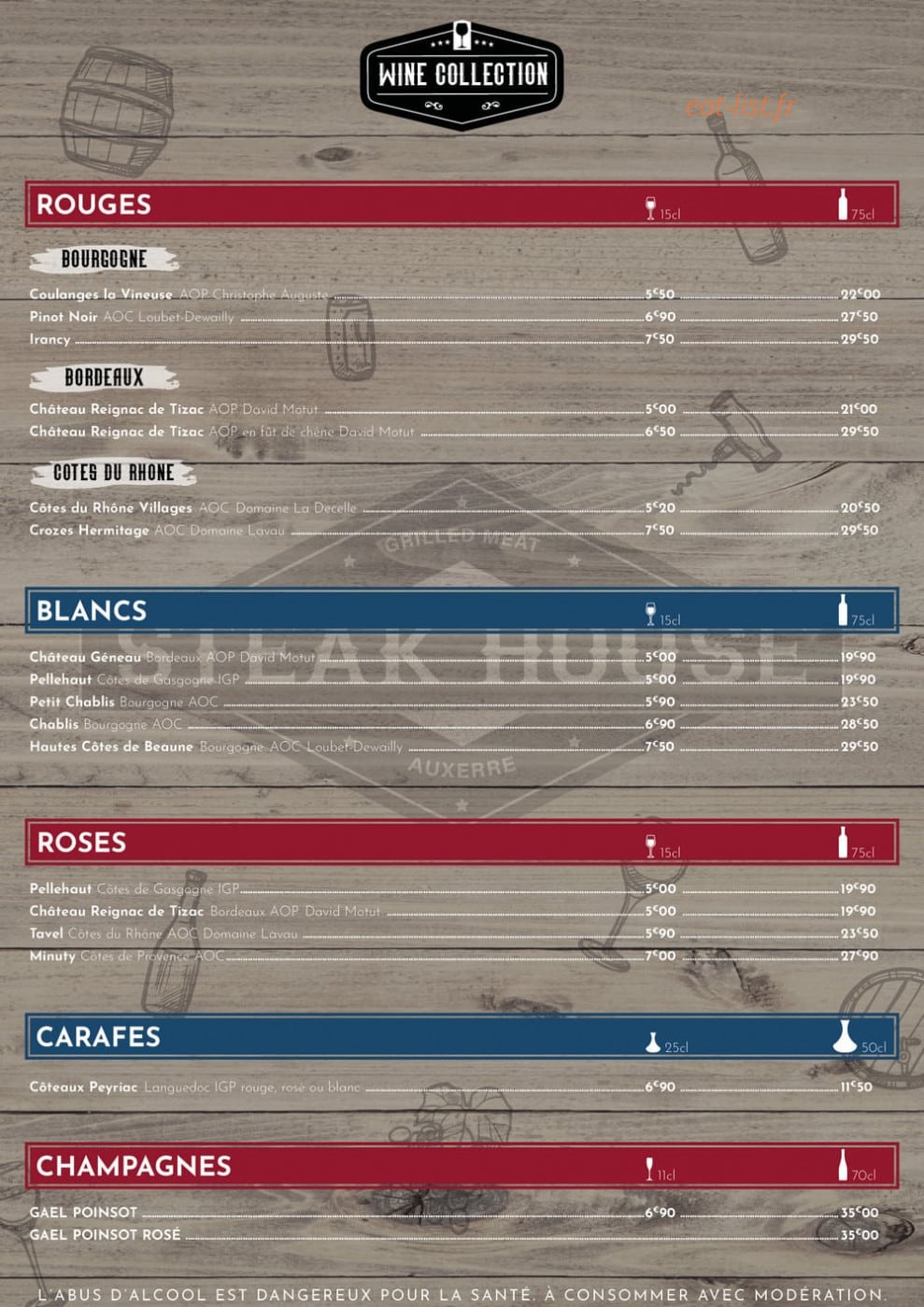 Steak House — carte page 5
