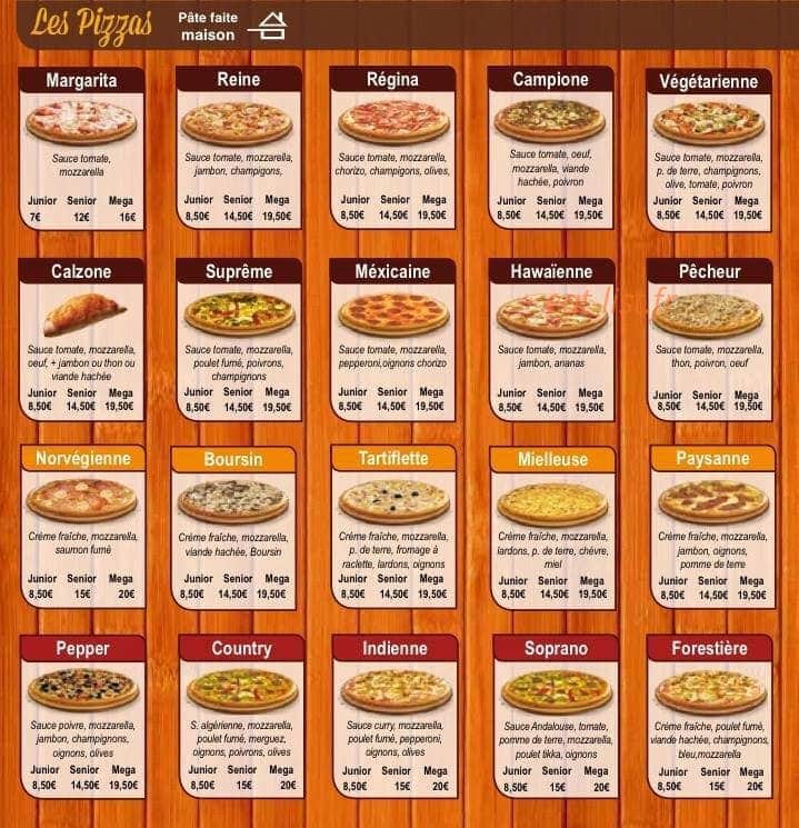 Sunpizza — carte page 1