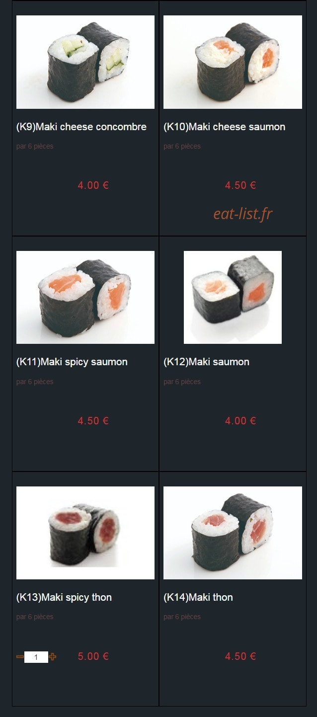Sushi Auxerre — carte page 13