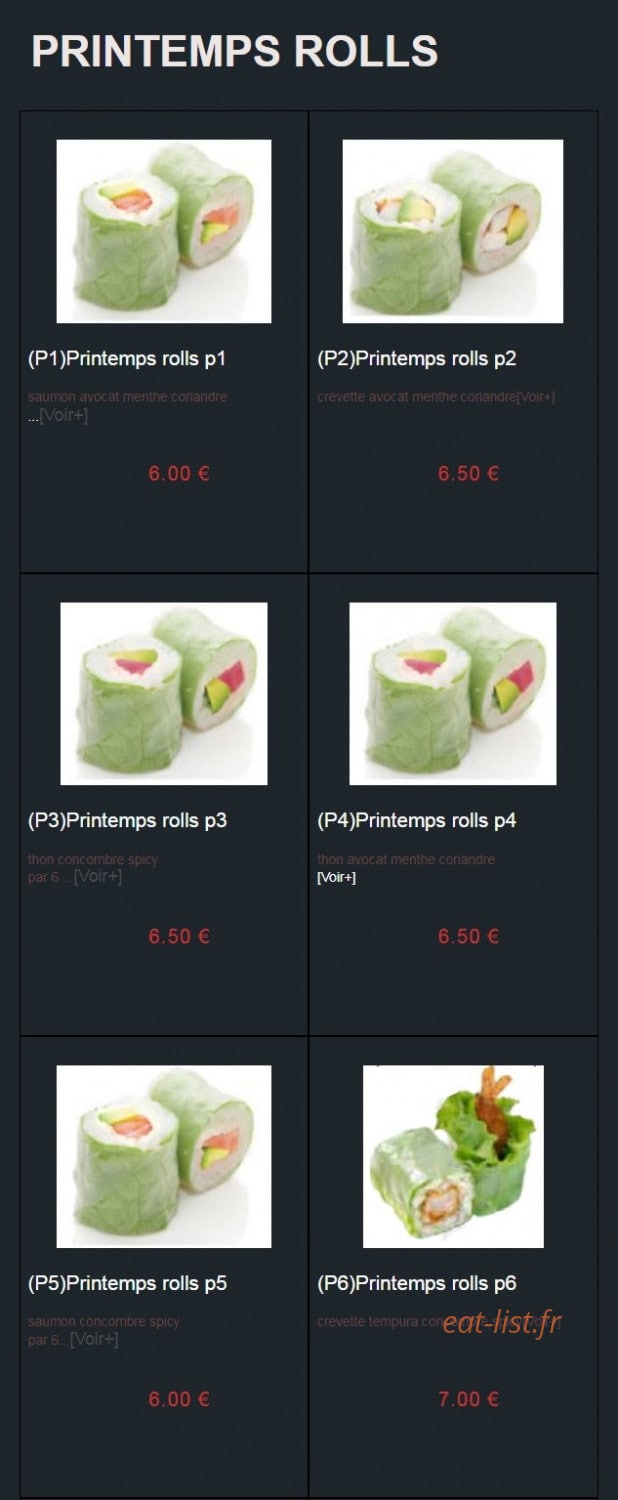 Sushi Auxerre — carte page 10