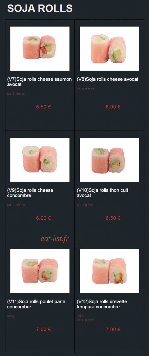 Sushi Auxerre — carte page 18