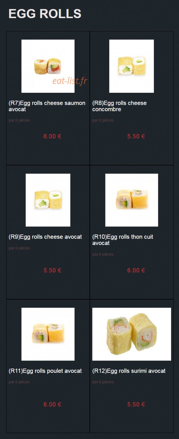 Sushi Auxerre — carte page 16